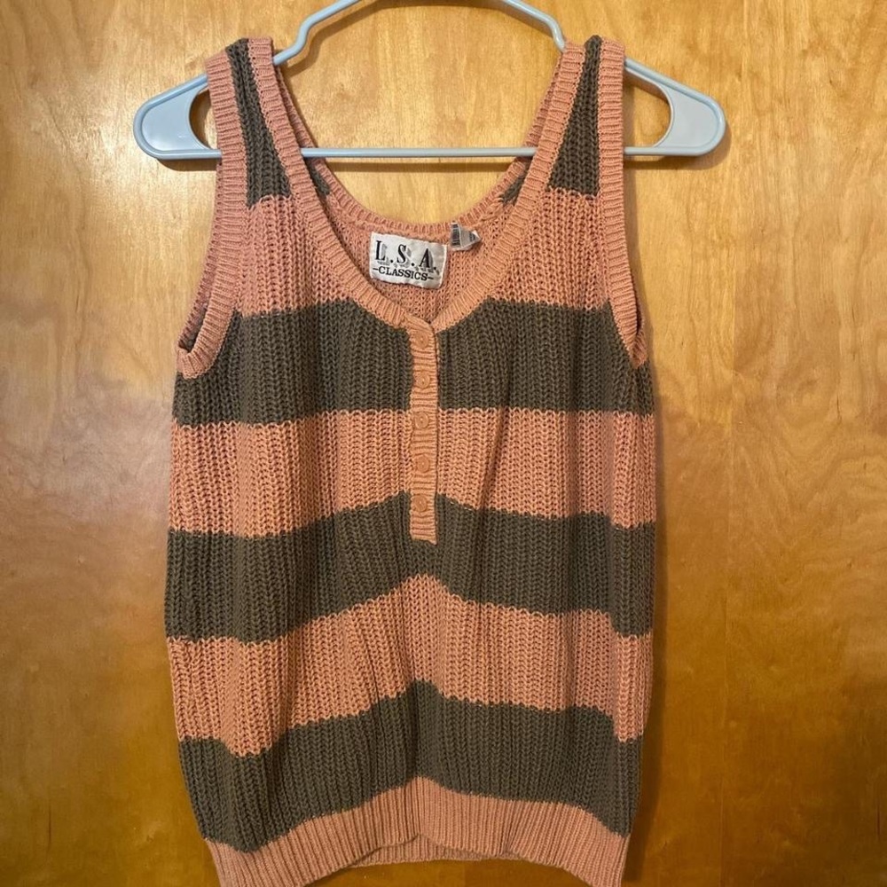 Vintage LSA Classics 80s Breakfast Club Golf Sweater Vest Tank Top Large